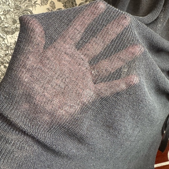 Vintage EILEEN FISHER Organic Linen Cardigan Gray Semi Sheer Duster Women’s XL - Picture 13 of 16